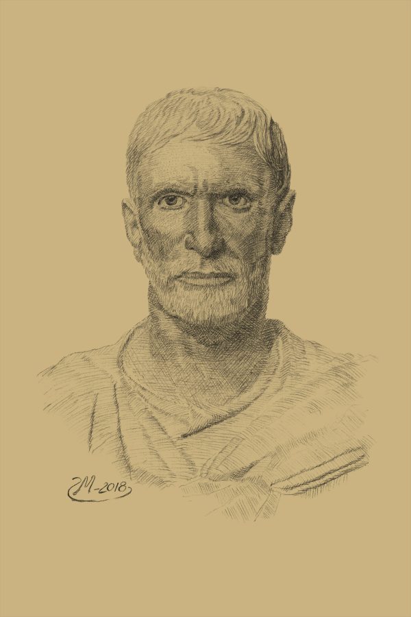 PRO ROMANIS FINE ART REPRODUCTION of Lucius Junius Brutus - Charcoal Sepia.