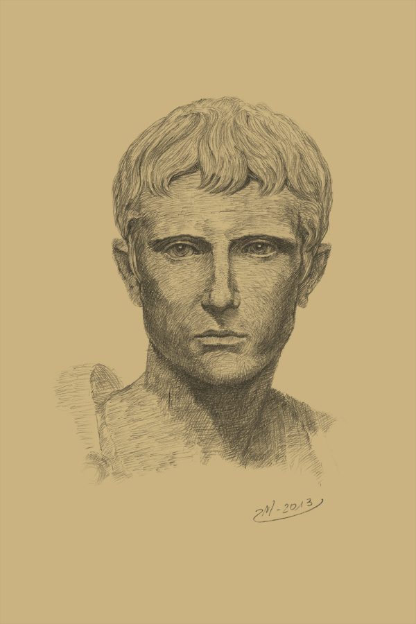 PRO ROMANIS ART Gaius Julius Caesar Octavianus - Sepia