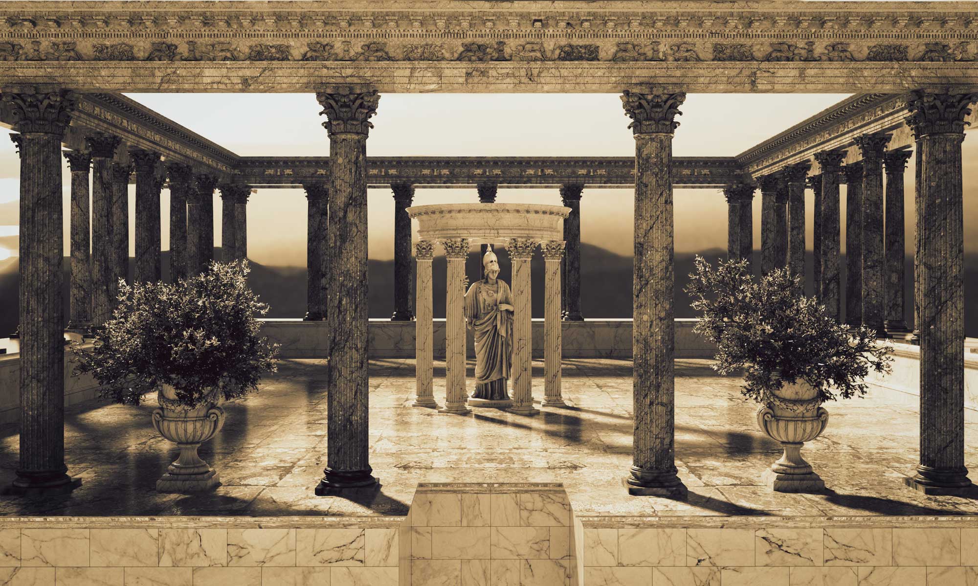 Architectural Fantasy: Minerva (sepia)