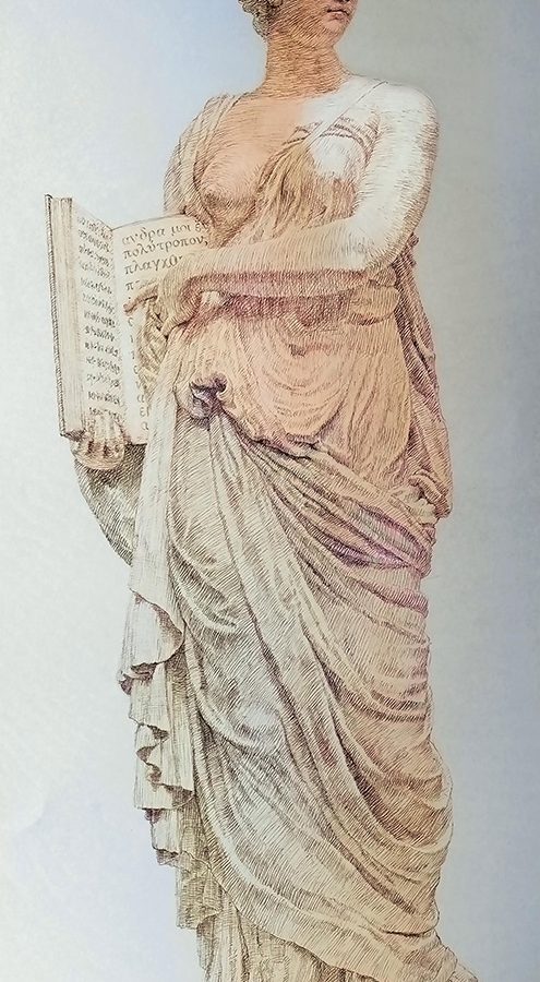 Calliope, Charcoal, Colorized